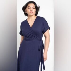 Eloquii Maxi Wrap Dress NWT BLACK